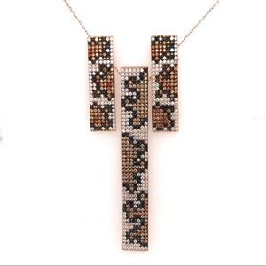Leopard Necklace and earings set 925.